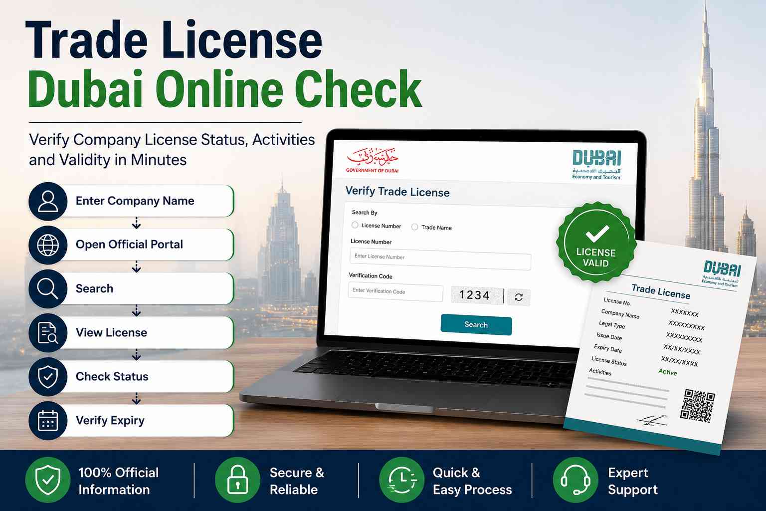 Trade License Dubai Online Check – Verify a UAE Business License (2026 Guide)